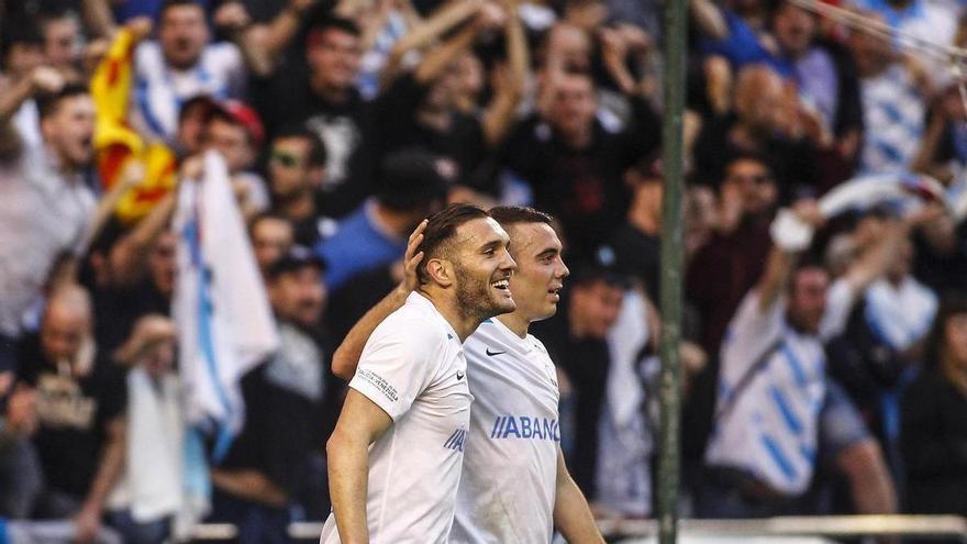 Aspas e Lucas Pérez, no último partido da Irmandiña, en Riazor.