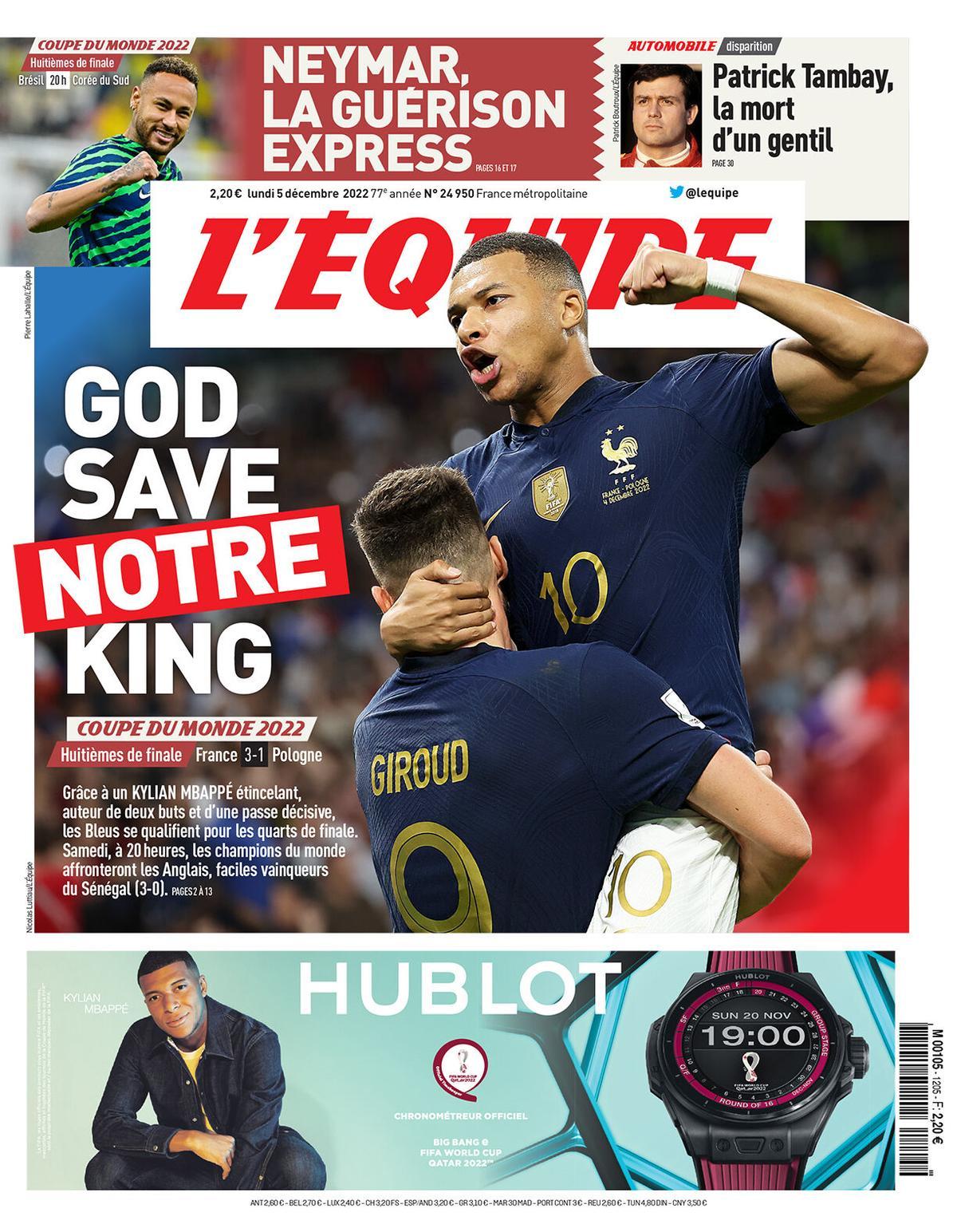 La prensa internacional, rendida a Mbappé e Inglaterra
