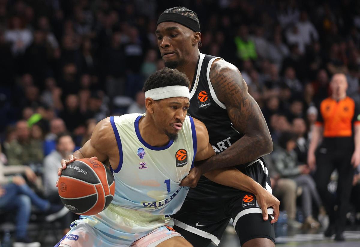 Kameron Taylor, en el partido el viernes ante el Partizan en Belgrado.