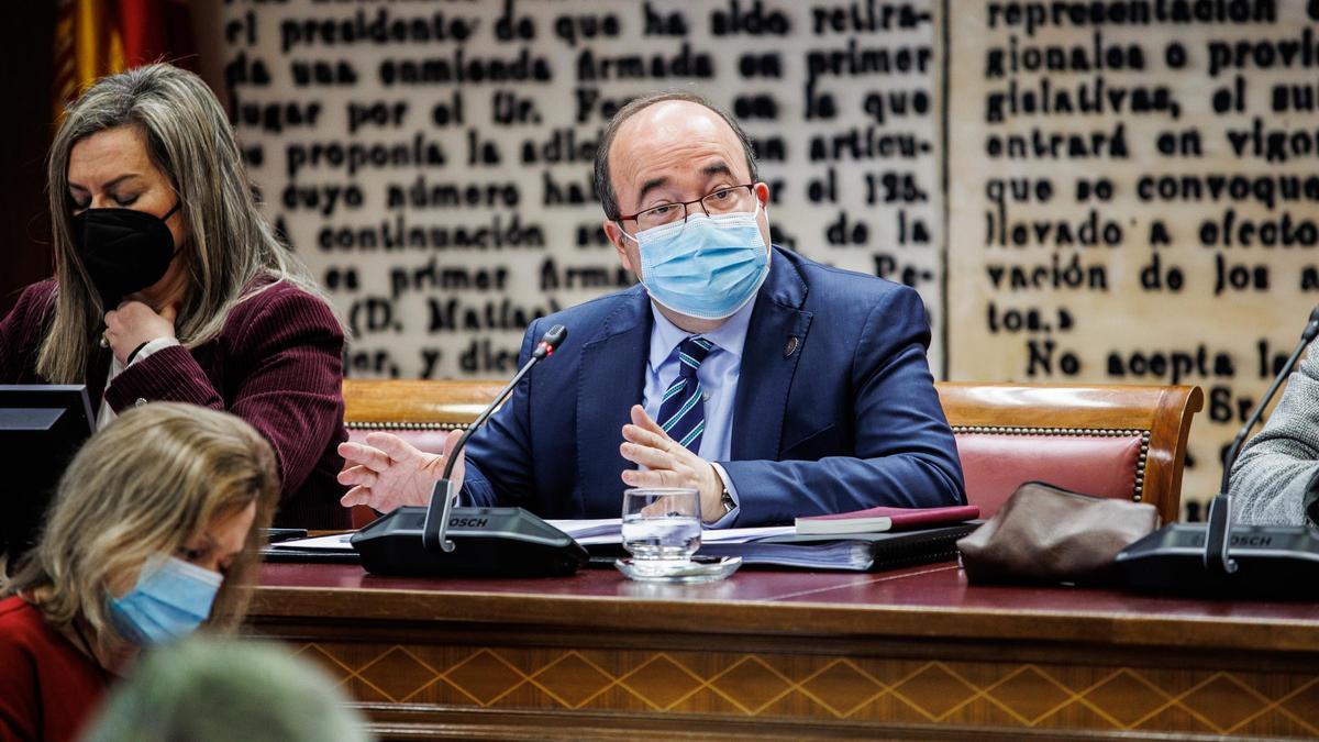 El ministro de Cultura y Deporte, Miquel Iceta, en el Senado.