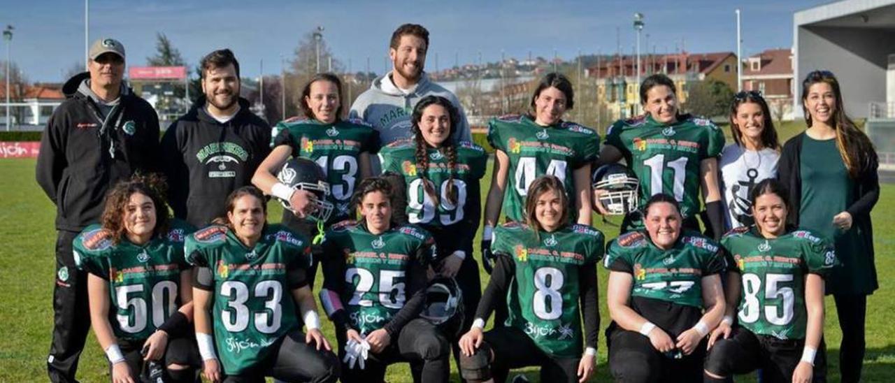 Equipo femenino del Gijón Mariners.