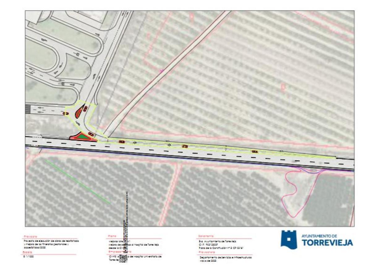 Plano de la actuación que figura en las mejoras que pueden presentar las empresas al plan de asafaltado de 2025