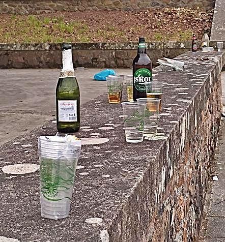 Los participantes en los botellones no se molestaron en recoger.