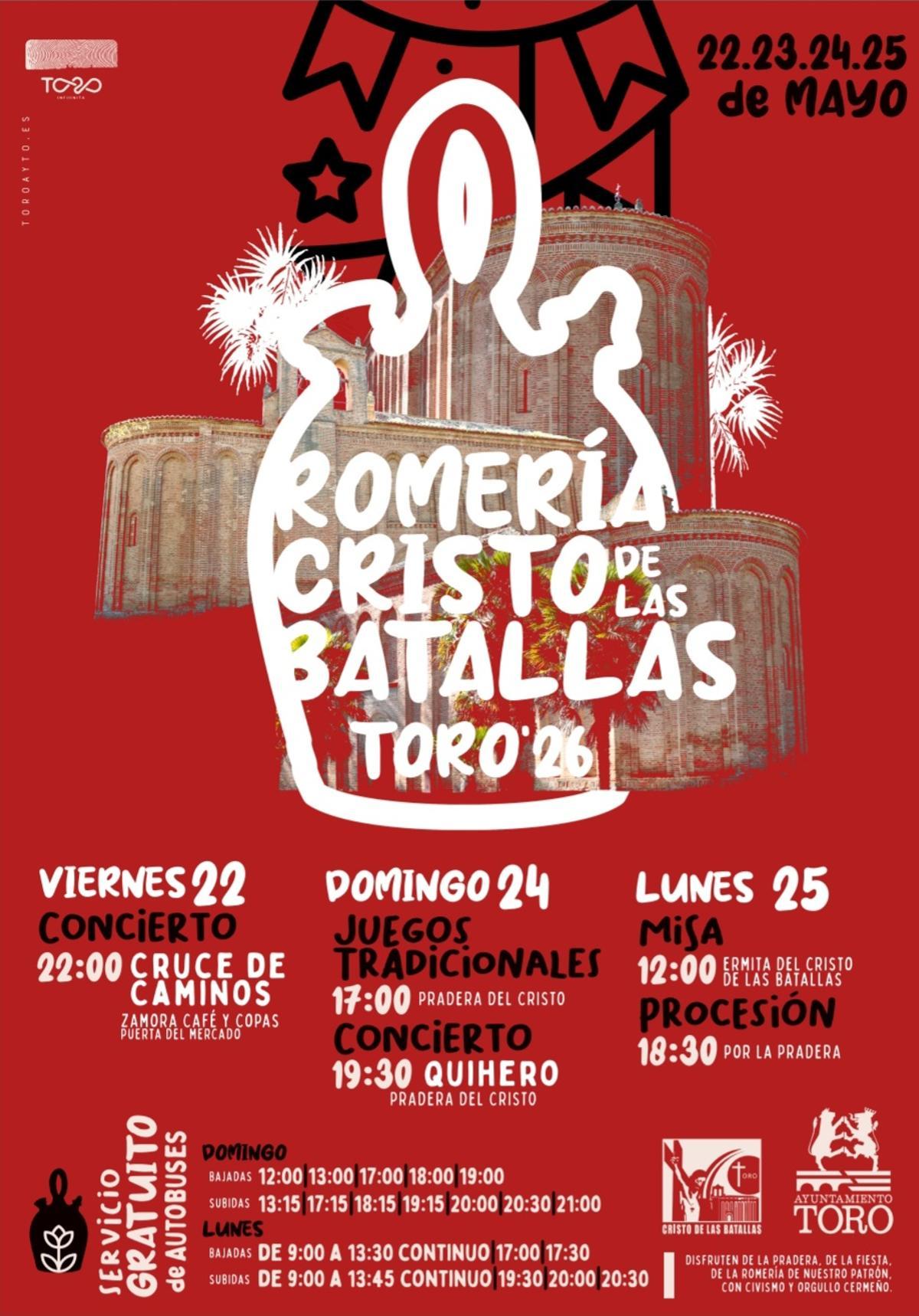 Programación de la romería del Cristo de las Batallas.