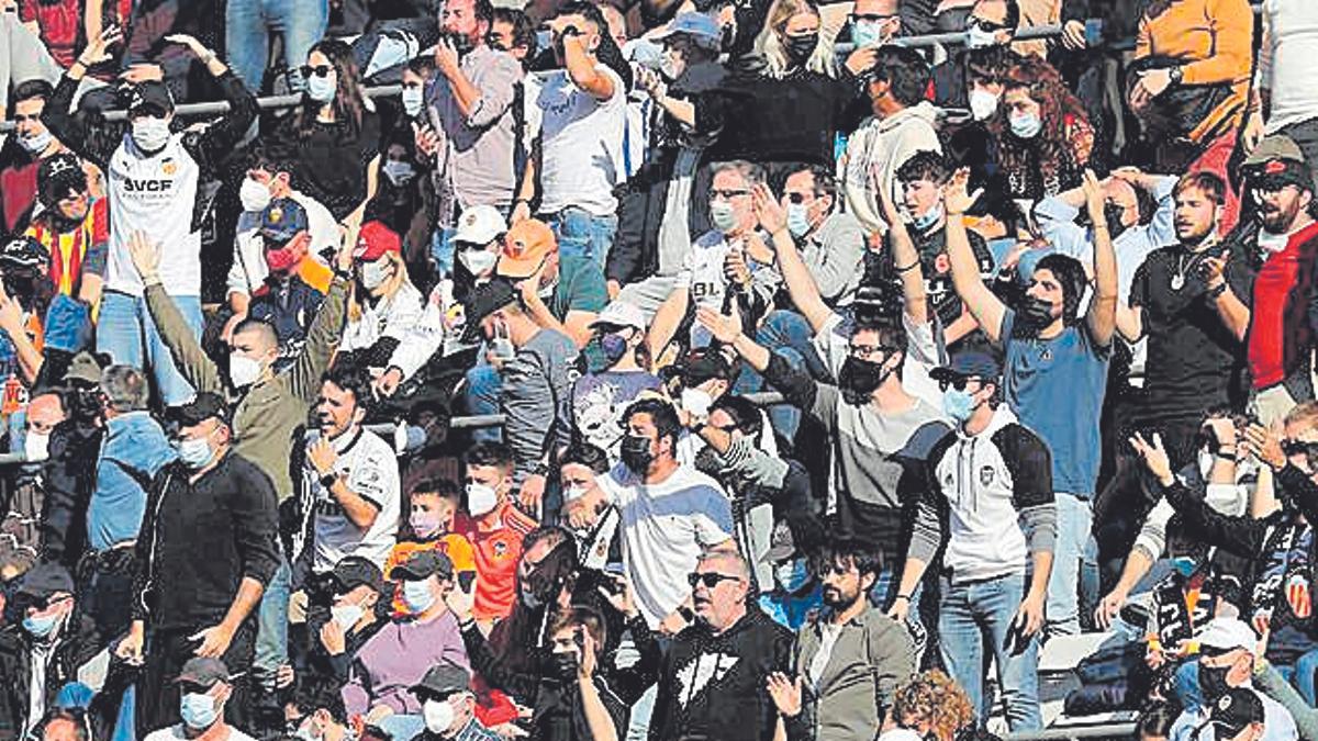 Una imagen de la grada de Mestalla