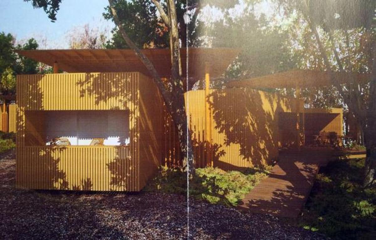 Recreación incluida en el proyecto de cómo serán parte de las instalaciones de la zona de acampada de Ons.  // Gonzalo Núñez