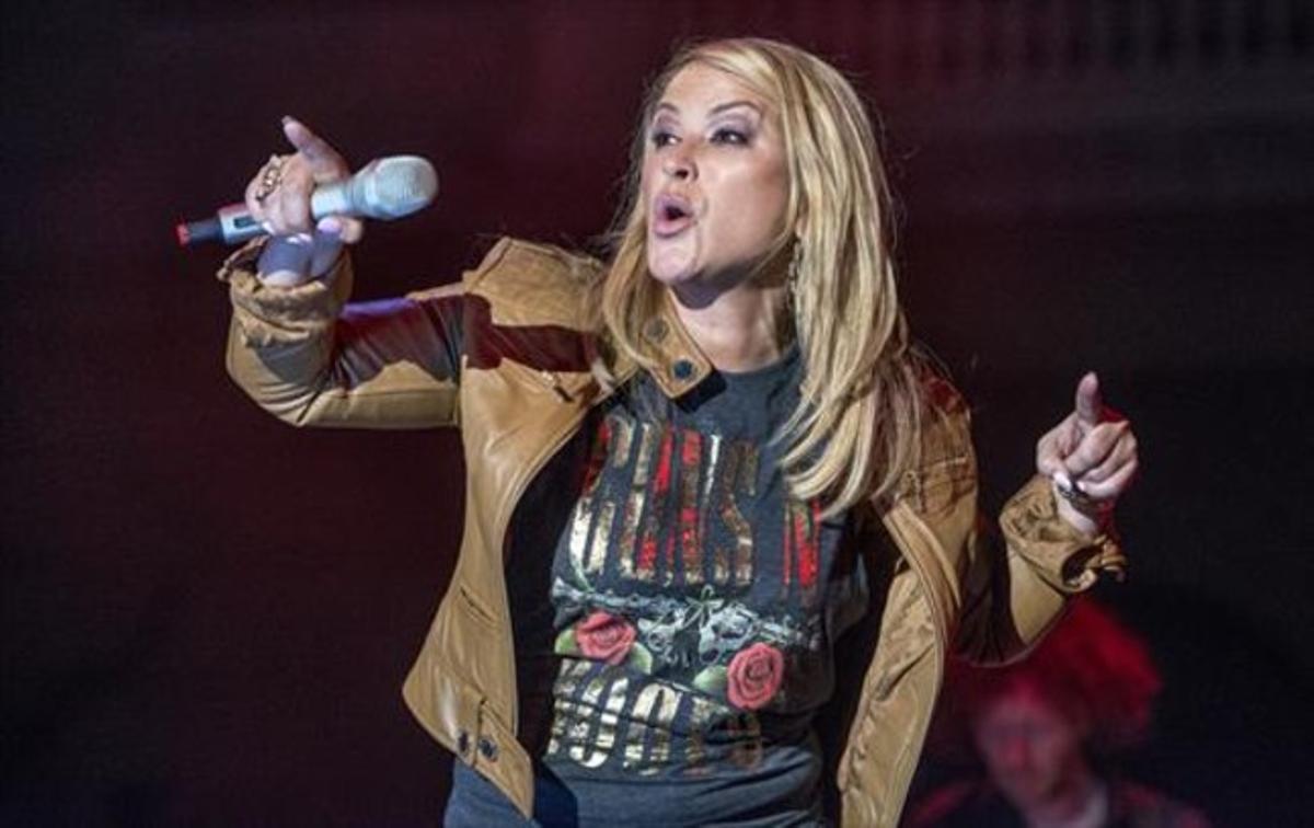 Anastacia, durant el concert que va oferir el dilluns a Barcelona.