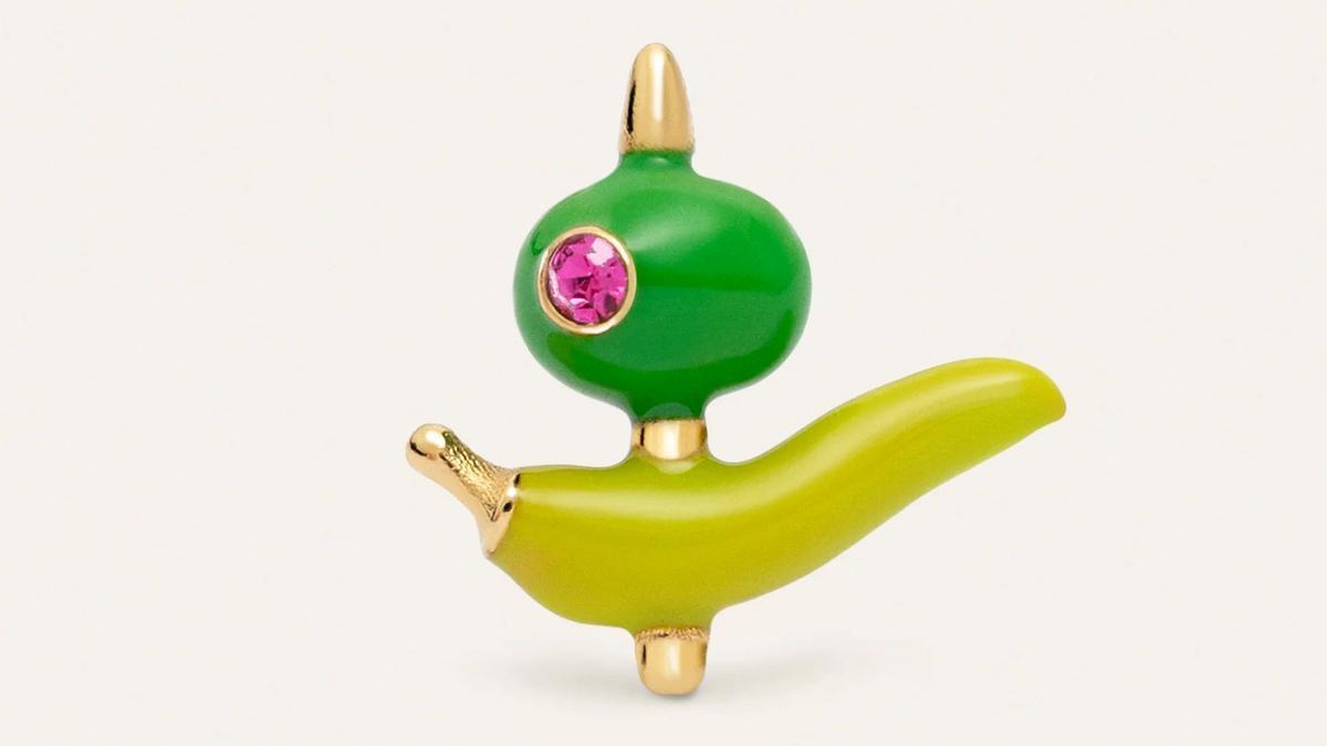 Pendiente de gilda bañado en oro de Singularu.