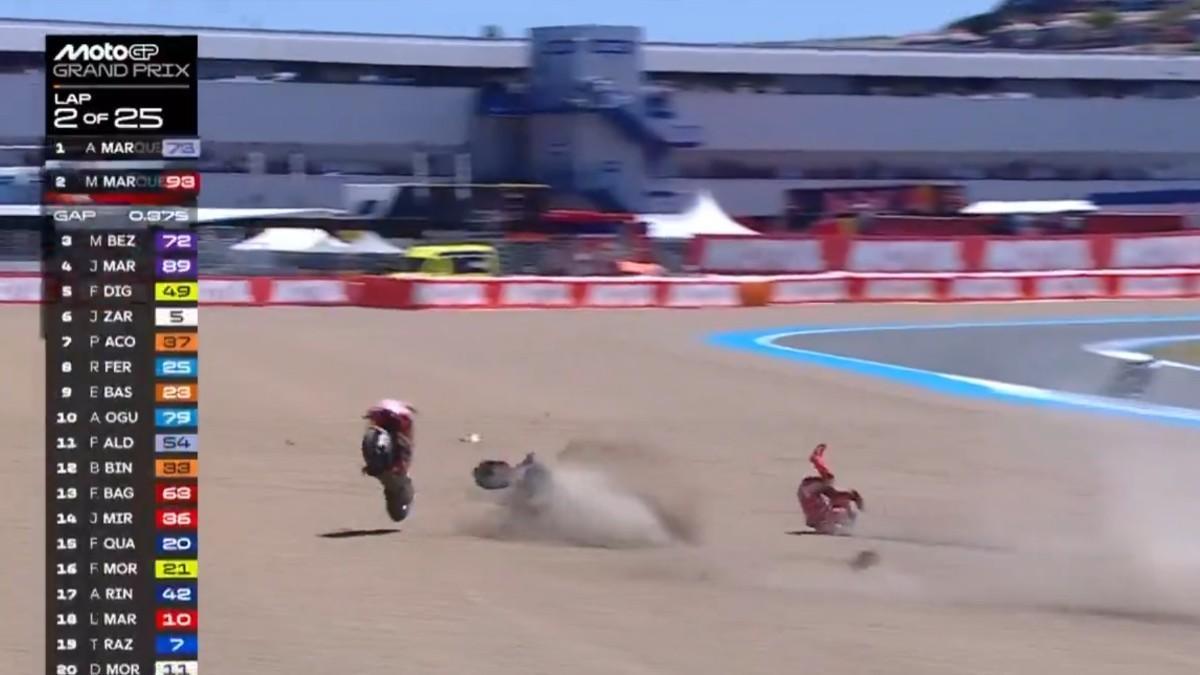 La caída de Marc Márquez en Jerez