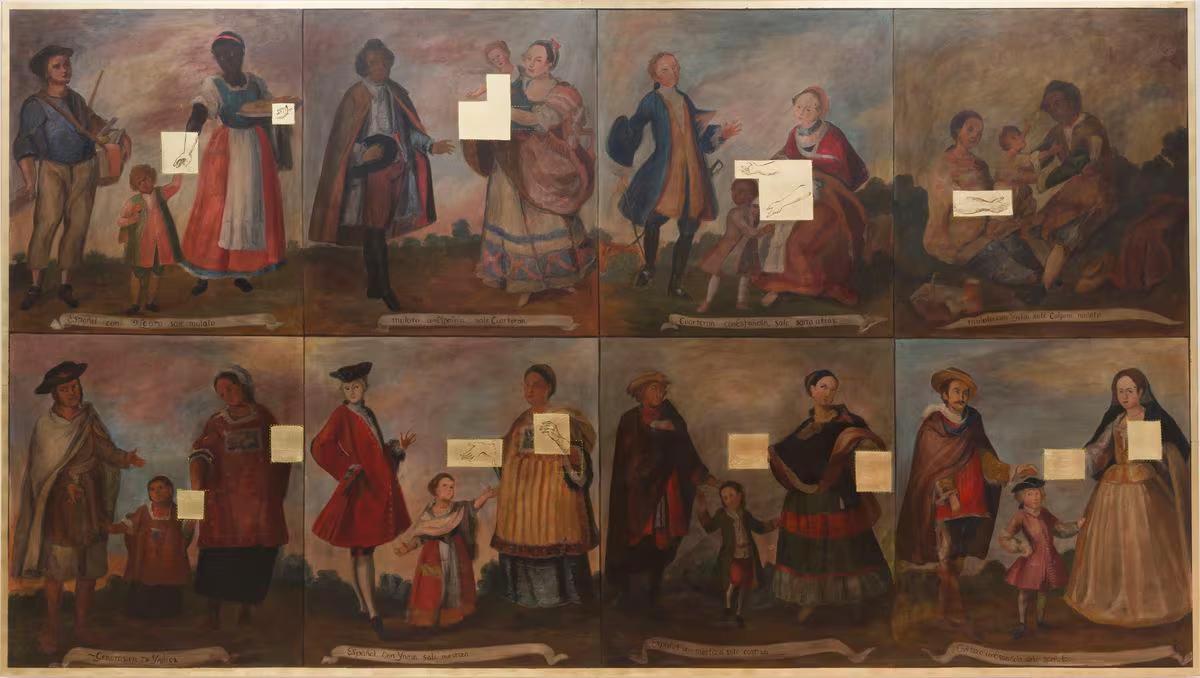 El óleo 'Racismo ilustrado III', que forma parte del proyecto 'Pinacoteca migrante' de Sandra Gamarra.