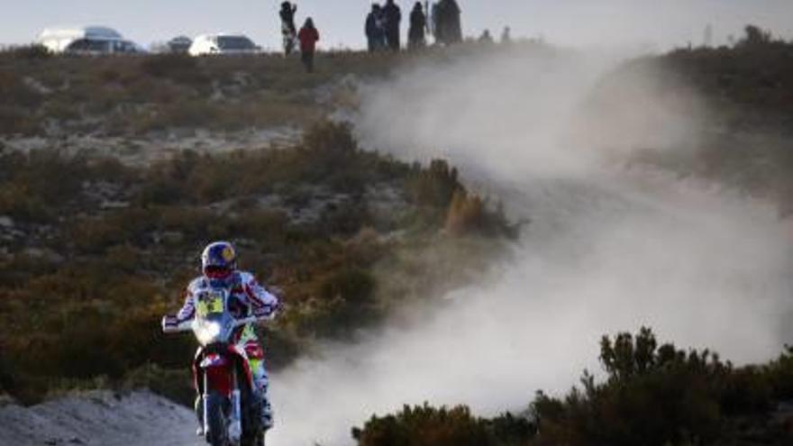 Barreda, durante la etapa de ayer en Uyuni.