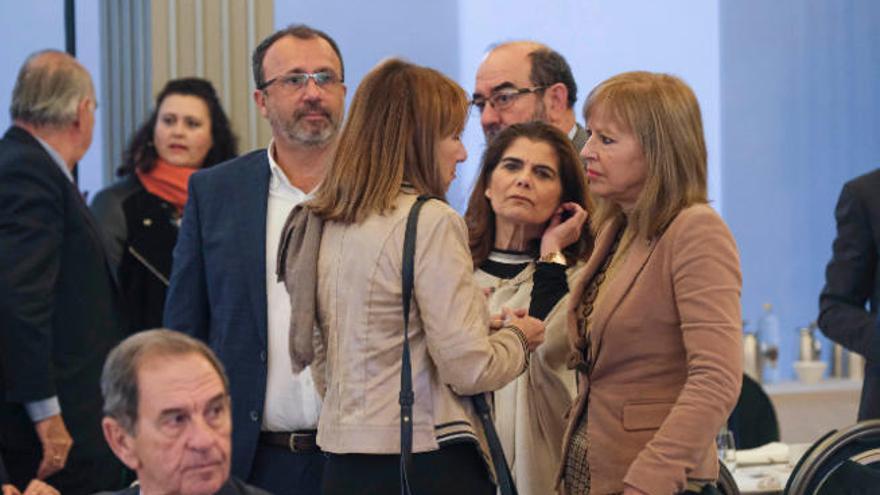 Inés Jiménez, Inés Miranda e Isabel Peñate, ayer.