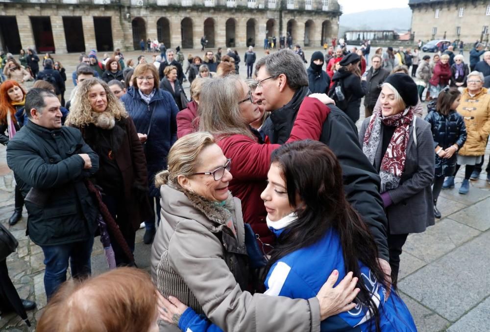 Santiago se une a la protesta por el asesinato de Diana Quer. // X. Álvarez