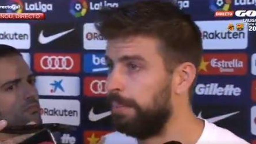 Gerard Piqué, emocionat.