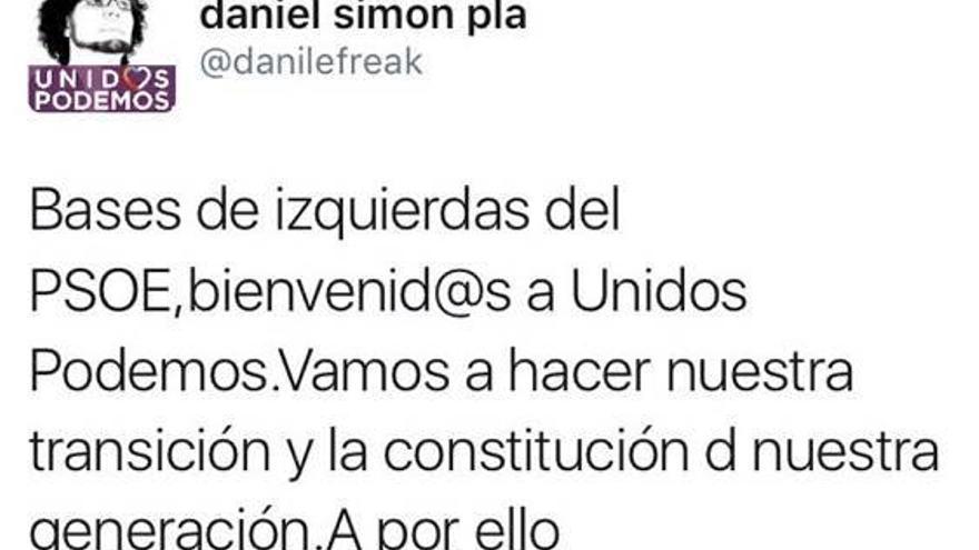 Guanyar intenta «pescar» en las bases socialistas...  y luego rectifica