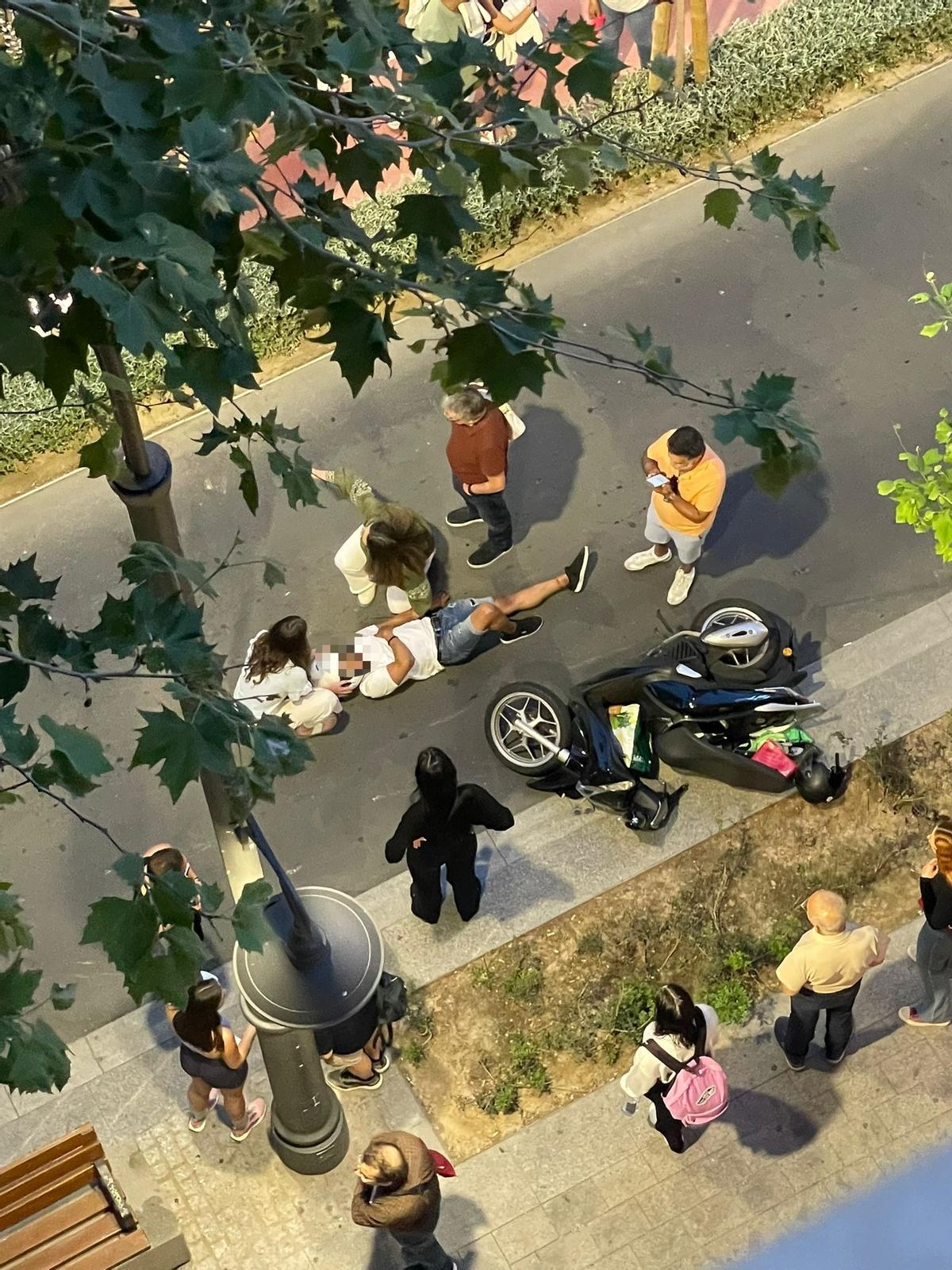 El motorista herido en Doctor Gadea.