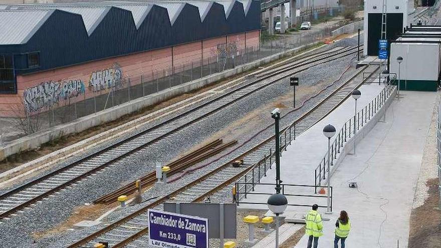 Obras del ferrocarril en Zamora.