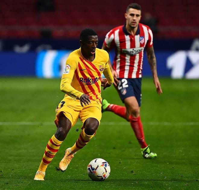 Imágenes del partido entre el Atlético de Madrid y el FC Barcelona correspondiente a la jornada 10 de LaLiga, disputado en el estadio Wanda Metropolitano, Madrid.