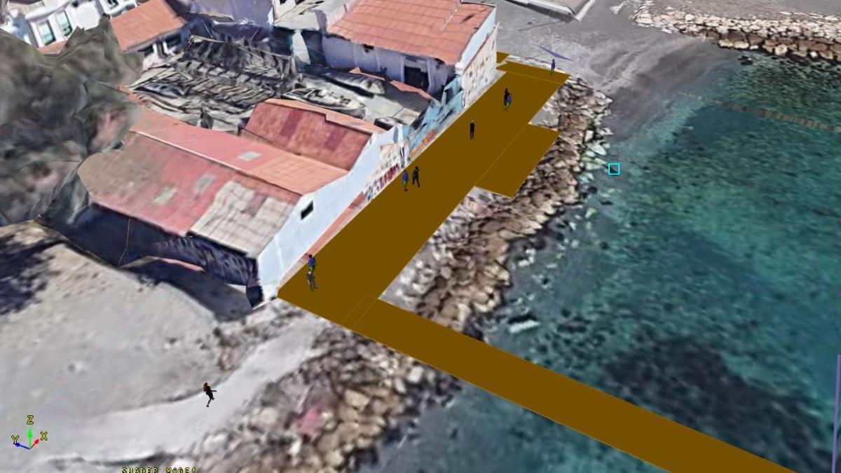 Una vista del embarcadero transitable de Nereo proyectado por la Universidad Politécnica de Madrid.