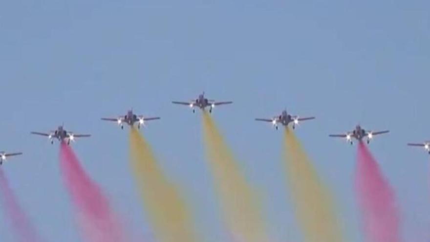 La Patrulla Águila del Ejército del Aire, rumbo a Las Teresitas