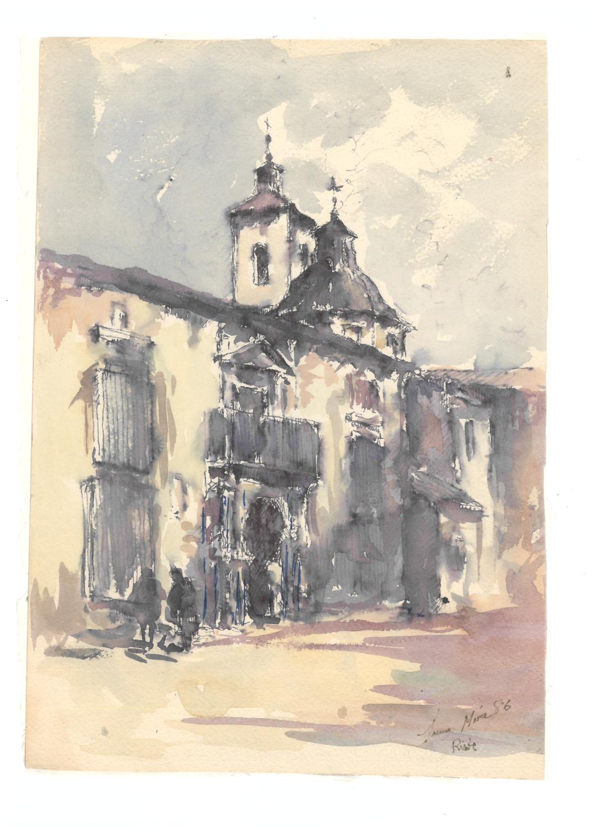 Acuarela del Palacio Álvaros Castellanos.