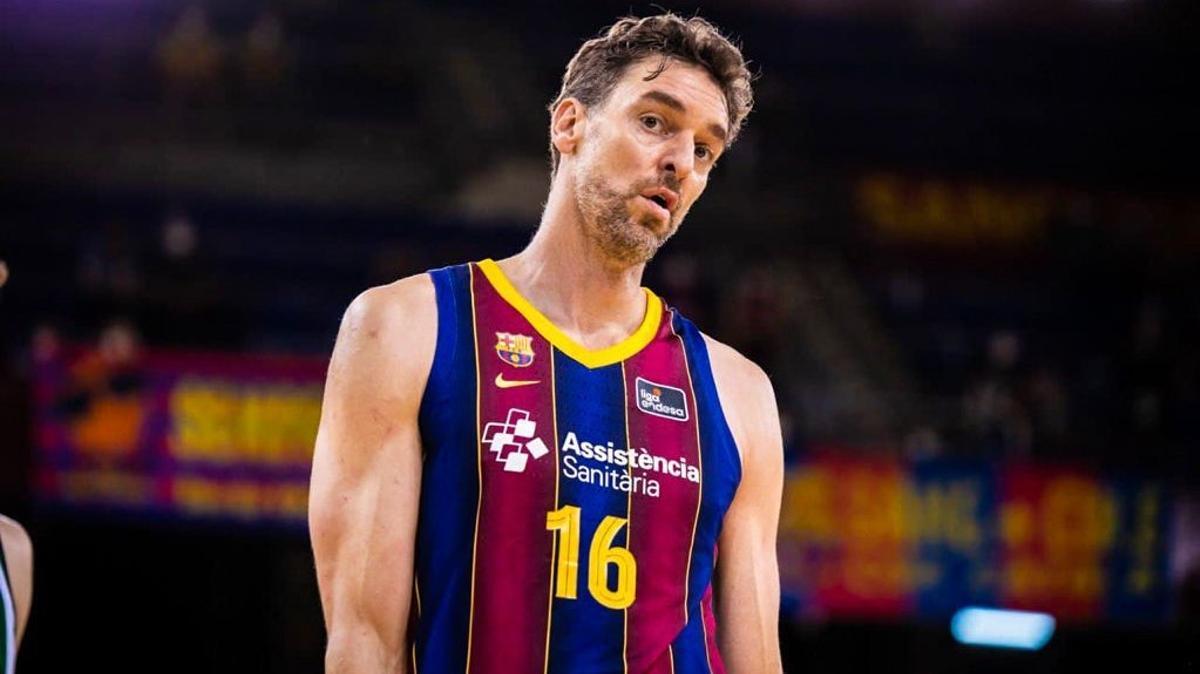 Pau Gasol, durante el tercer partido ante el Joventut.