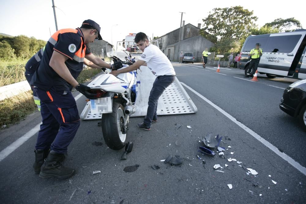 Accidente en la N-640 en Portela