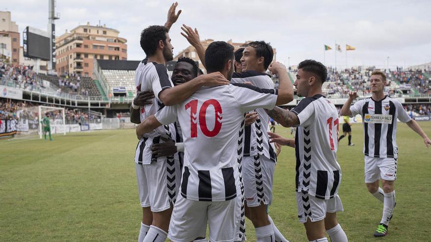 El CD Castellón en uno de sus últimos partidos.