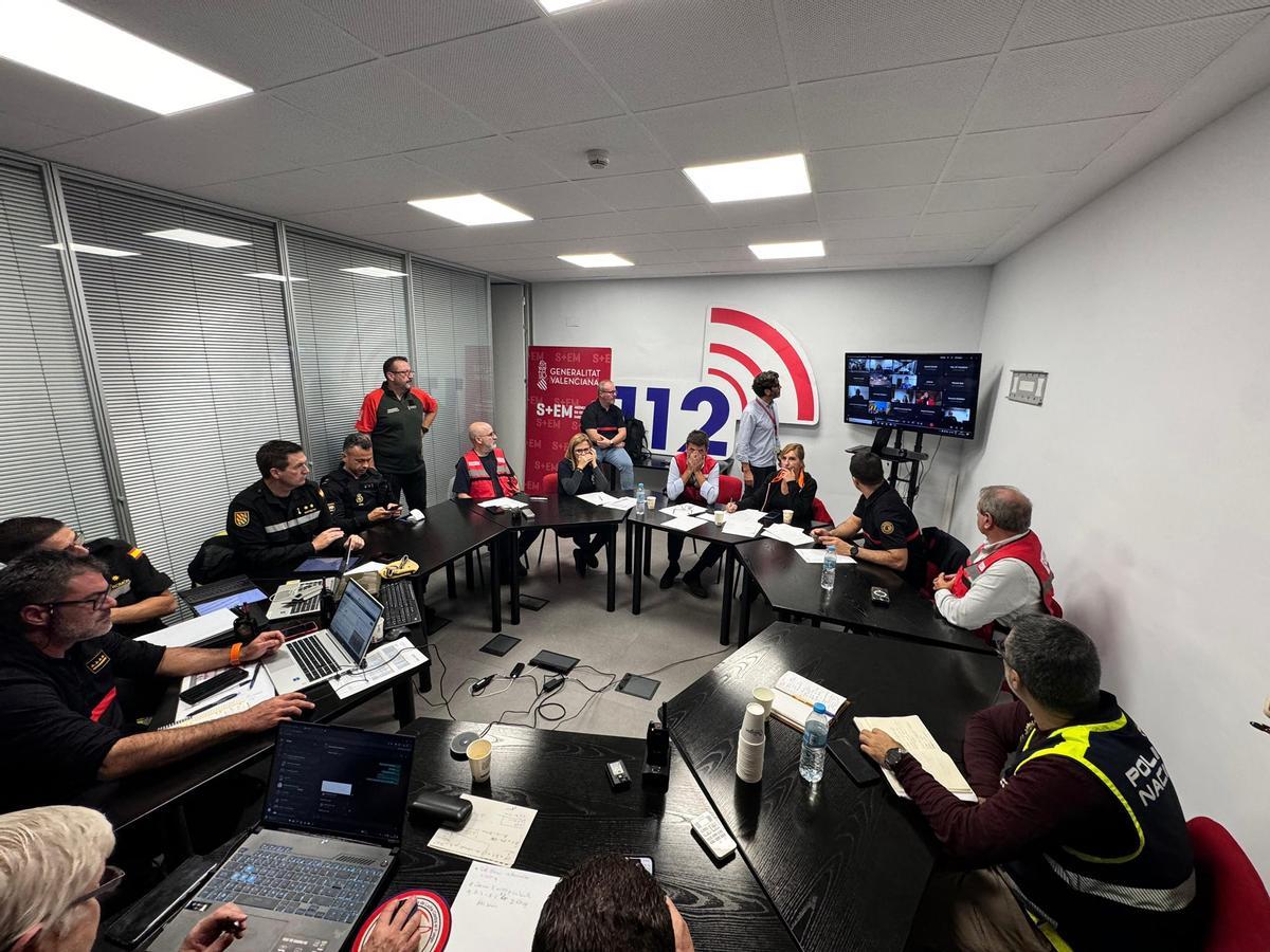 Un momento del Cecopi del 30 de octubre en el Centro de Emergencias de l'Eliana.