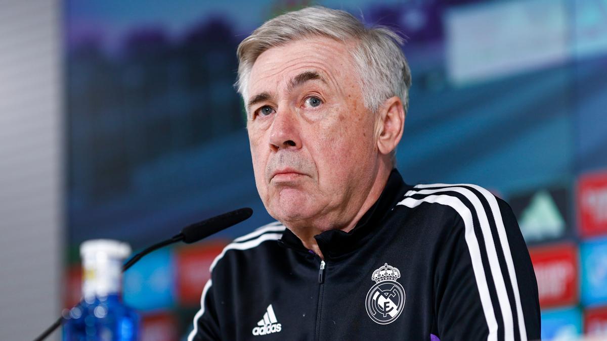 Carlo Ancelotti, entrenador del Real Madrid, en rueda de prensa