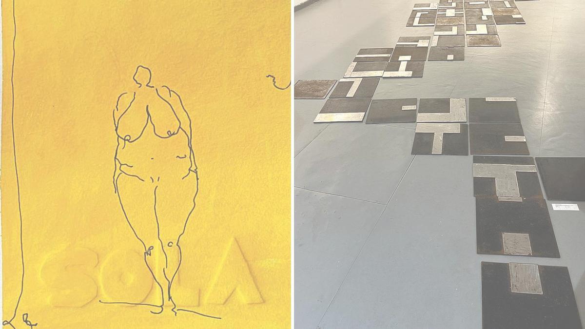 «Sola», de Yolanda Lalonso, y vista de la instalación «El terreno que piso».