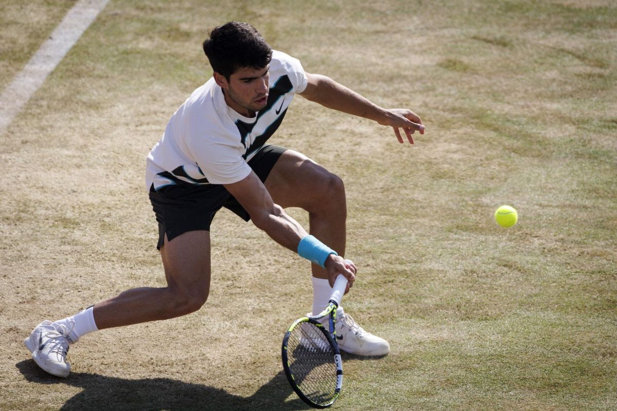 Carlos Alcaraz, durante el partido.