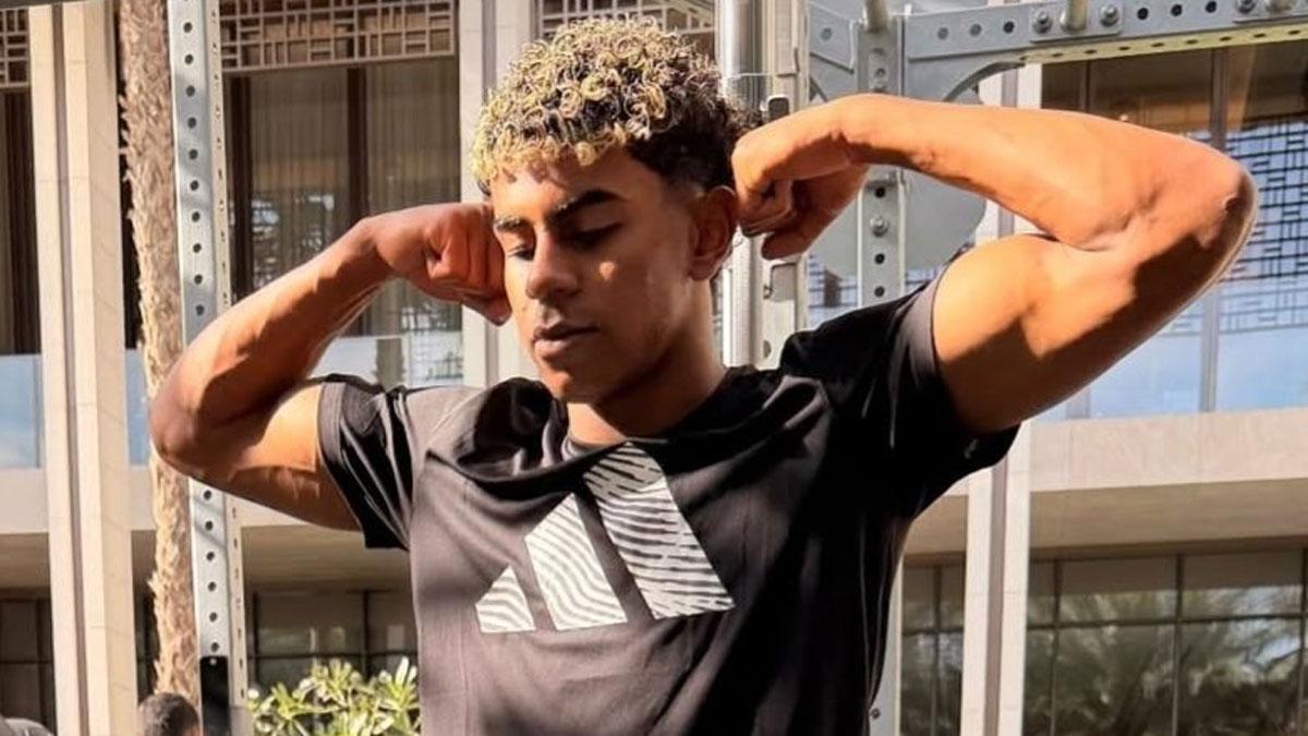 Lamine Yamal exhibe musculatura en Dubai