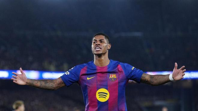 Rashford, durante un partido del FC Barcelona