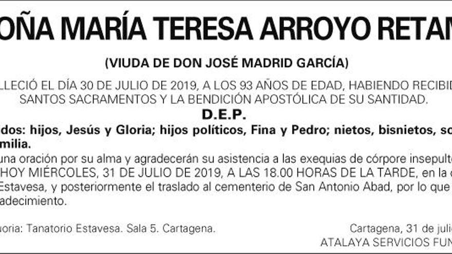 Dª María Teresa Arroyo Retamar