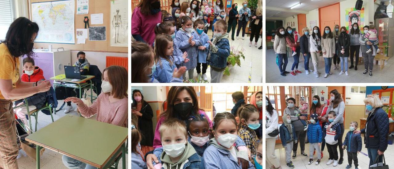 El primer día de los 11 niños de Ternópil que irán al colegio en el barrio ourensano de Vistahermosa.