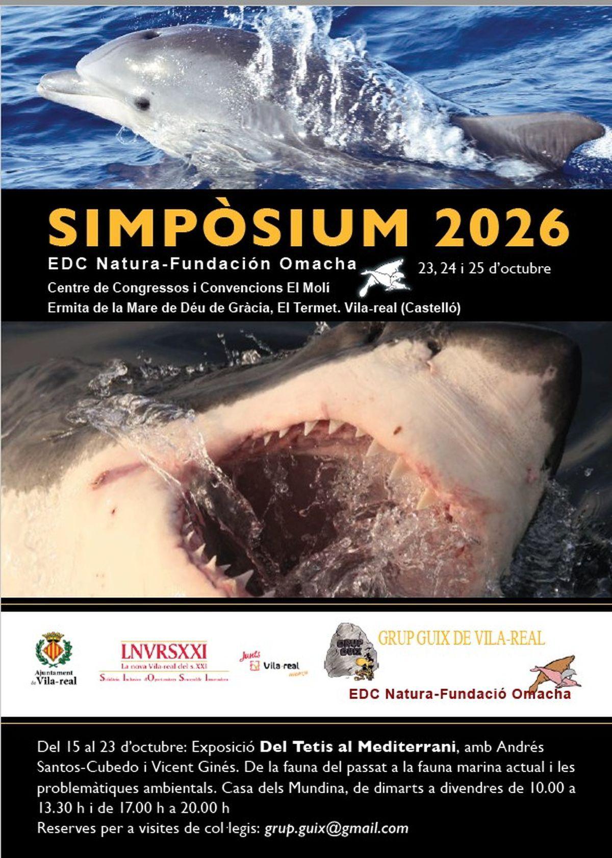 Cartell anunciador del Simposi de Naturalesa i de l'exposició fotogràfica prèvia al voltant de la mar Mediterrània.