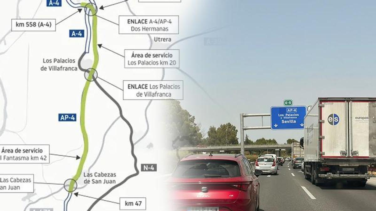 Aprobado el proyecto para el tercer carril de la autovía AP4, entre Dos Hermanas y Las Cabezas de San Juan