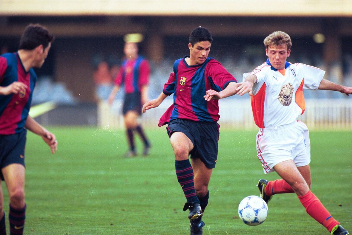 Mikel Arteta, en un partido del Barça B ante el Yeclano en Segunda B la temporada 99/00