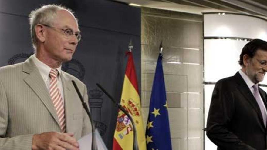 Van Rompuy, en la comparecencia junto a Mariano Rajoy