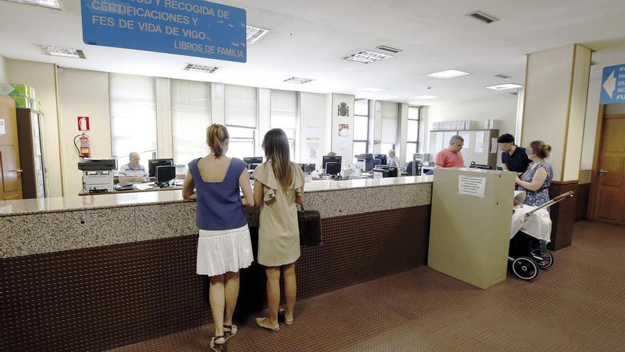 Una de las oficinas del Registro Civil de los juzgados de Vigo // R. Grobas