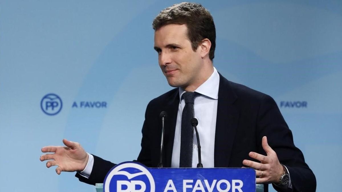 Pablo Casado, en la rueda de prensa posterior a la reunión del comité ejecutivo del PP.