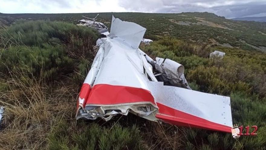 Imagen del avión siniestrado en Porto, Zamora.