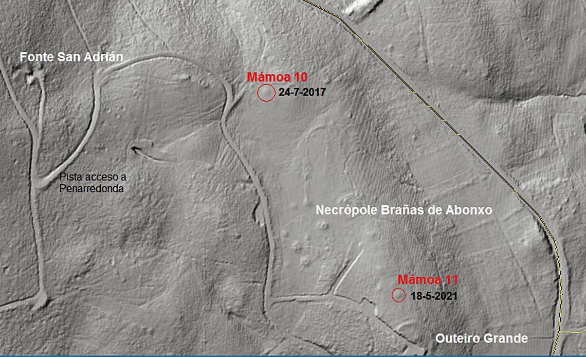 Ubicación nunha imaxe do LIDAR.