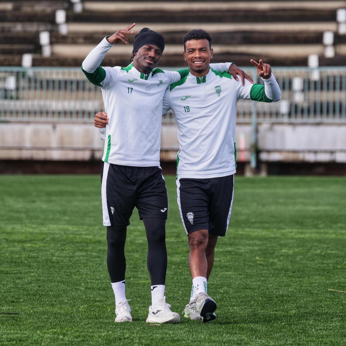 Adilson Mendes y Dalisson de Almeida, en un entrenamiento de esta semana en la Ciudad Deportiva.