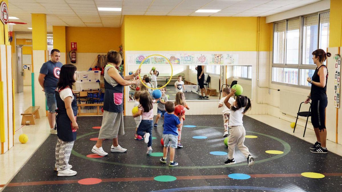Una clase de Infantil en un colegio de Vigo.