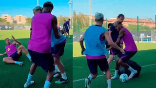 Nadie puede con los regates de Lamine. Atentos a Lewandowski y Gavi...