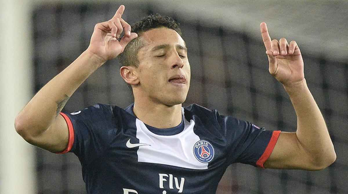Marquinhos celebra un gol del París Saint-Germain, aquesta temporada.
