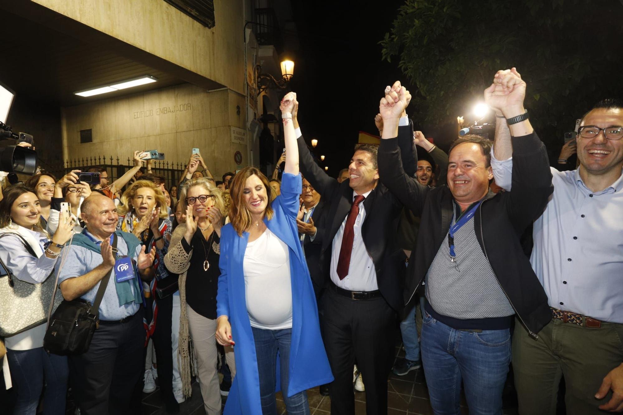 Mazón y Catalá celebran la victoria del PP en las elecciones autonómicas y municipales