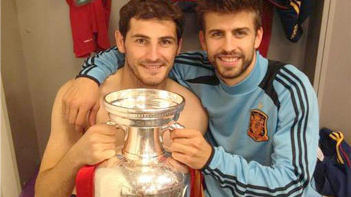Casillas y Piqué compartieron buenos momentos en la selección española